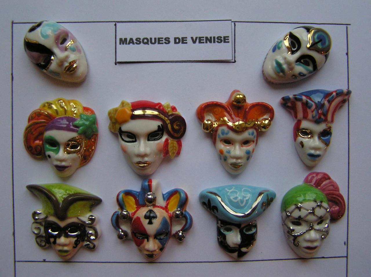 Masques Vénitiens Fèves De Collection Peint à La Main Version