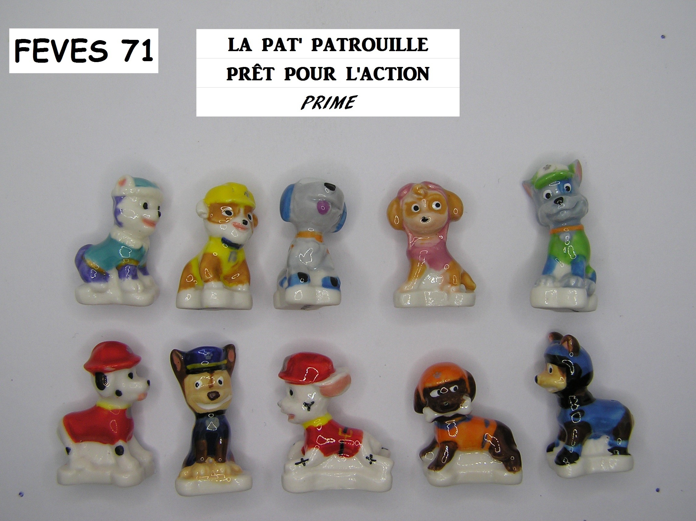 Série complète de 2 fèves Mini Médium Pat Patrouille - Fabofolie's.com